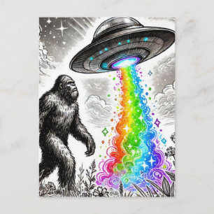 Carte Postale Bigfoot et Rainbow UFO