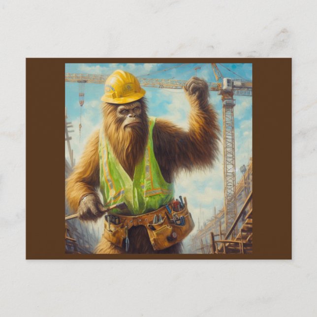 Carte Postale Bigfoot le travailleur du bâtiment (Devant)