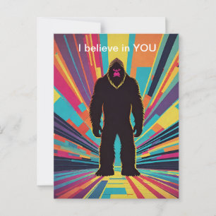 Carte Postale Bigfoot Retro Future Dimension Message positif