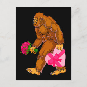 Carte Postale Bigfoot Sasquatch Funny Valentines Jour Amour