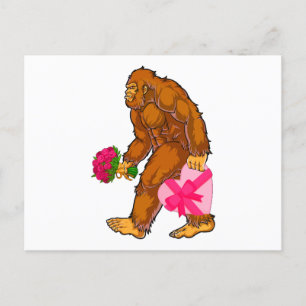 Carte Postale Bigfoot Sasquatch Funny Valentines Jour Amour
