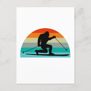 Carte Postale Bigfoot Telemark Ski Arc-en-ciel