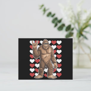 Carte Postale Bigfoot Valentines Jour Coeurs Drôle Sasquatch Amo