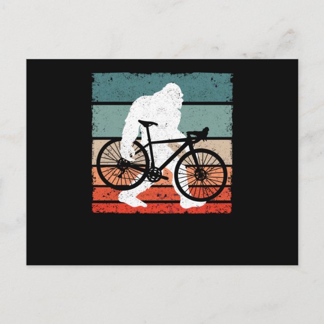 Carte Postale Bigfoot Vélo Ride Funny MTB Sasquatch (Devant)