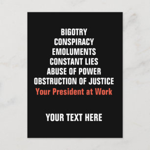 Carte Postale Bigotisme Collusion Emoluments Obstruction Impress