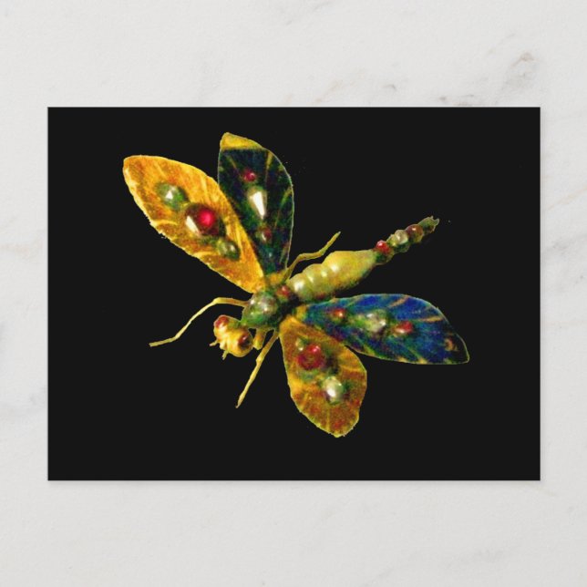 CARTE POSTALE BIJOU D'OR ANTIQUE, PIERRES EN NOIR (Devant)