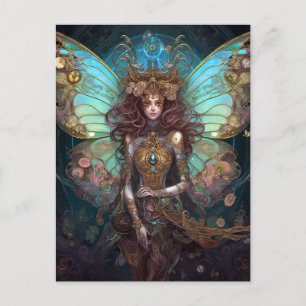 Carte Postale Bijoux Papillon Fairy Imaginaire Art