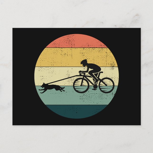 Carte Postale Bikejoring ChienScooting Chien Sport Vélo Balade e (Devant)