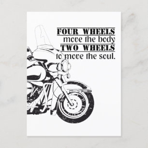 Carte Postale Biker Deux Wheels Move The Soul