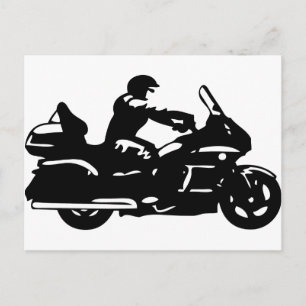 Carte Postale biker motorcycle moto goldwing