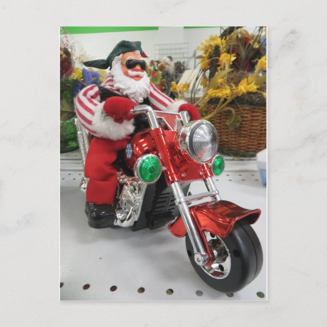 Carte Postale Biker Père Noël (Devant)