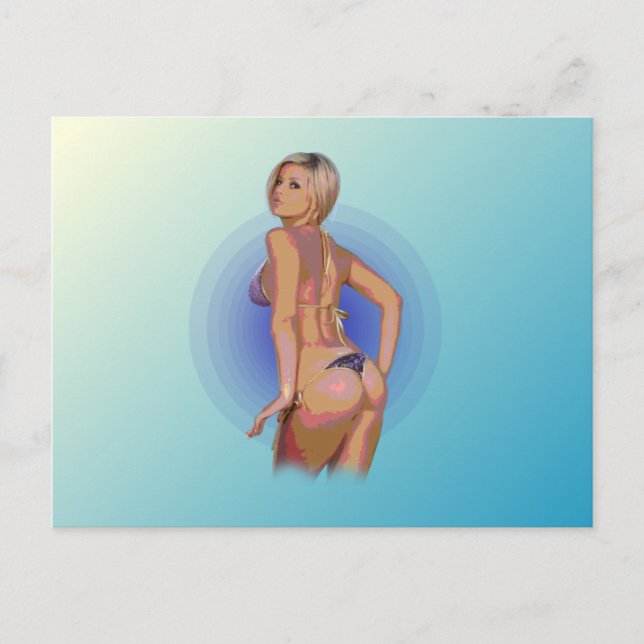 CARTE POSTALE BIKINI BABE. (Devant)