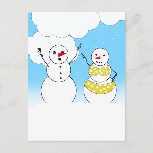 Carte Postale Bikini Time Snowmen (Devant)