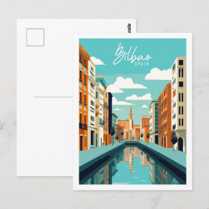 Carte Postale Bilbao Espagne vintage lieu de voyage illustration