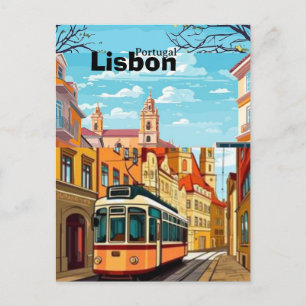 Carte Postale Billet cadeau surprise de voyage numérique à LISBO
