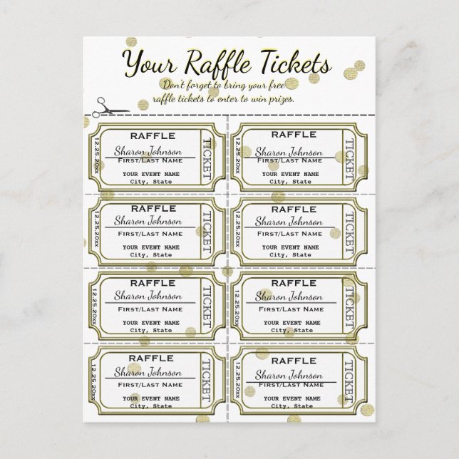 Carte Postale Billets de rousseur Golden Confetti (Devant)