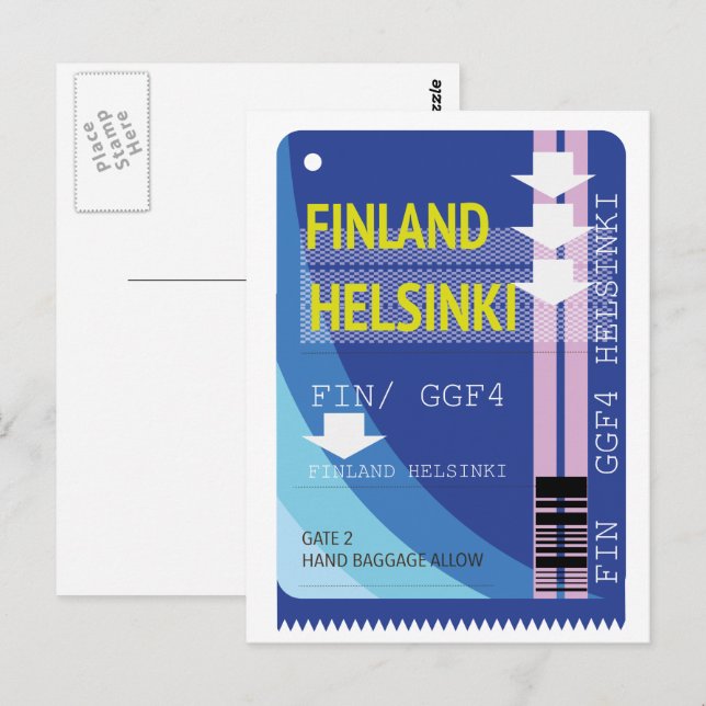 Carte Postale Billets de voyage Finlande Helsinki (Devant / Derrière)