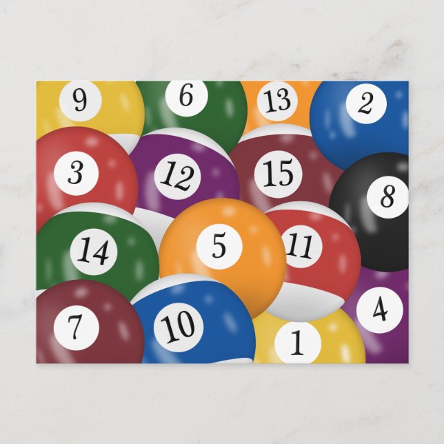 Carte postale Billiard Balls 45th Birthday Party (Devant)