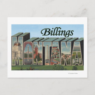 Carte Postale Billings, Montana - Scènes de grandes lettres