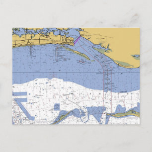 Carte postale Biloxi, Mississippi Carte portuaire 