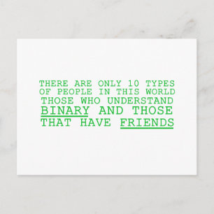 Carte Postale Binary vs Friends