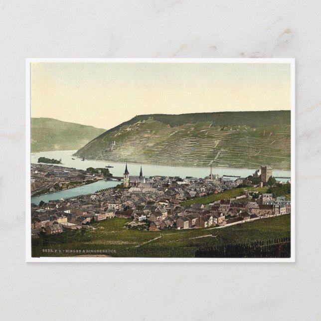 Carte Postale Bingen et le pont, le Rhin, Allemagne rare Pho (Devant)