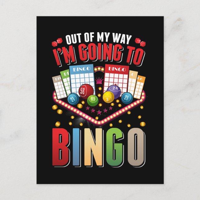 Carte Postale Bingo addict Men Women Funny Bingo Player (Devant)