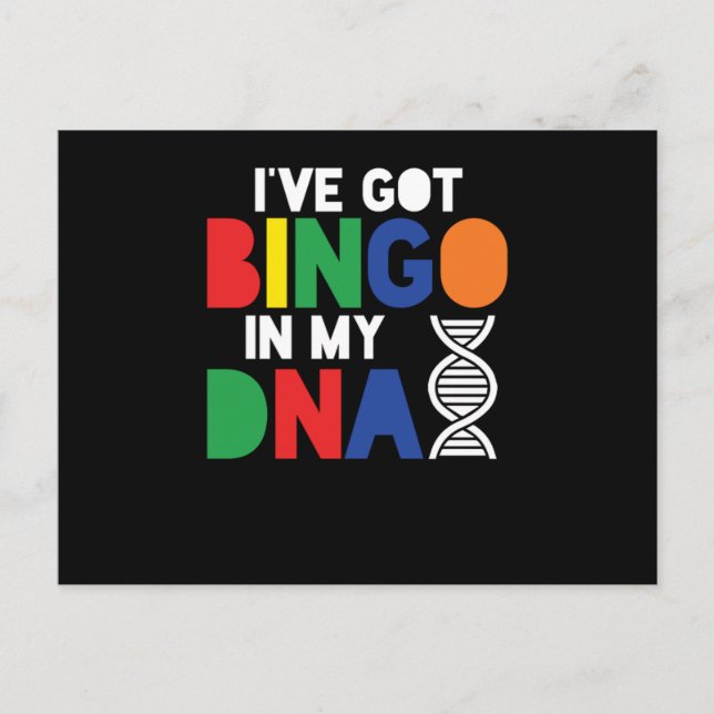 Carte Postale Bingo Dans Mon ADN Jeu Lucky Jeu Joueur Joueur Cad (Devant)