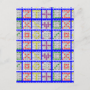 Carte Postale Bingo Game Motifs Grille