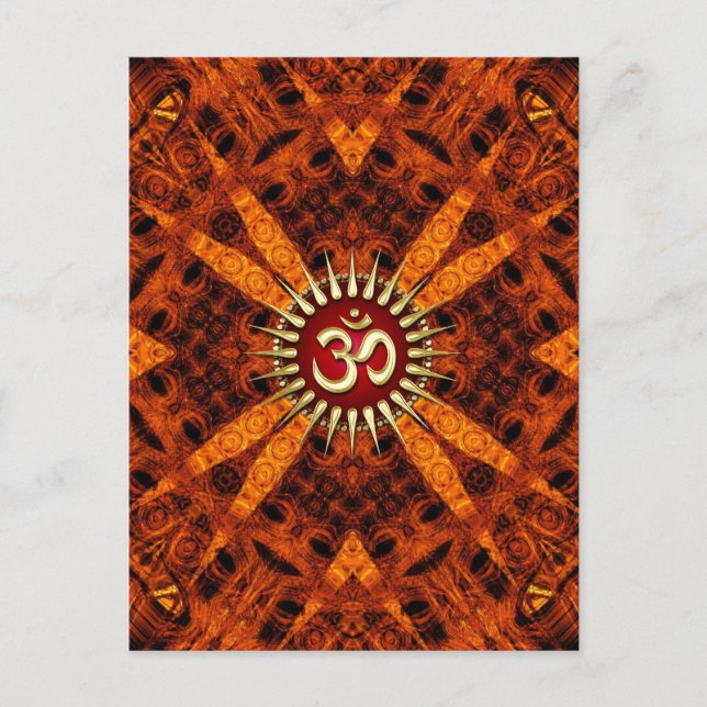 Carte postale bio Grooves OM Tribal New Age (Devant)