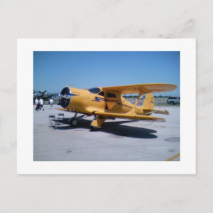 Carte Postale Biplane jaune