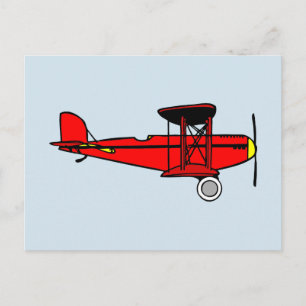 Carte Postale Biplane rouge