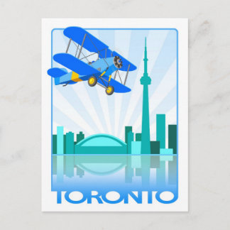 Carte Postale Biplane sur Toronto Retro Design
