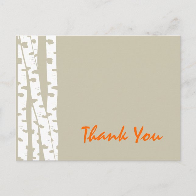 Carte Postale Birch Trees Merci (Devant)