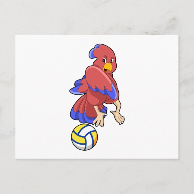 Carte Postale Bird at Volleyball Sports (Devant)
