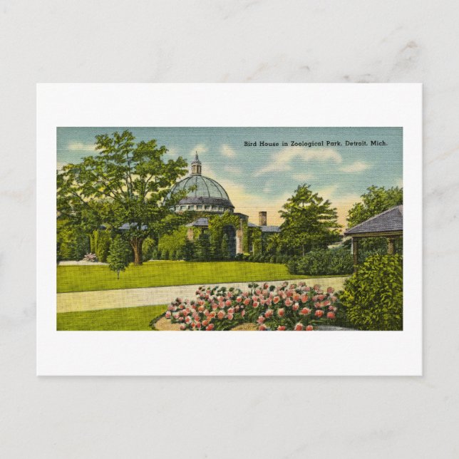 Carte Postale Bird House Zoological Park Detroit, Michigan (Devant)