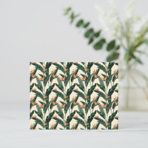 Carte Postale Bird of Paradise Botanical Motif Junk Journal