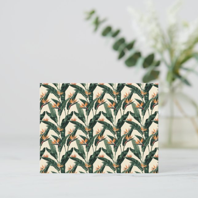 Carte Postale Bird of Paradise Botanical Motif Junk Journal (Debout devant)