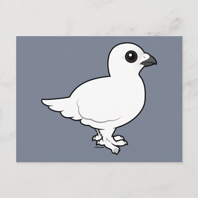 Carte Postale Birdorable Willow Ptarmigan, hiver (Devant)