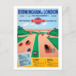 Carte Postale Birmingham à Londres - Royaume-Uni
