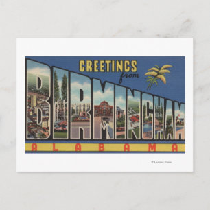Carte Postale Birmingham, Alabama - Scènes de grandes lettres