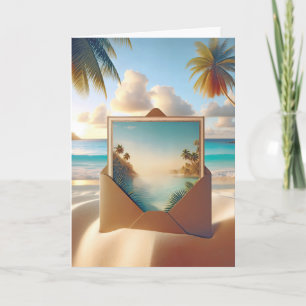 Carte Postale Birthday Beach En Enveloppe
