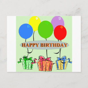 Carte Postale Birthday Gifts and Ballons