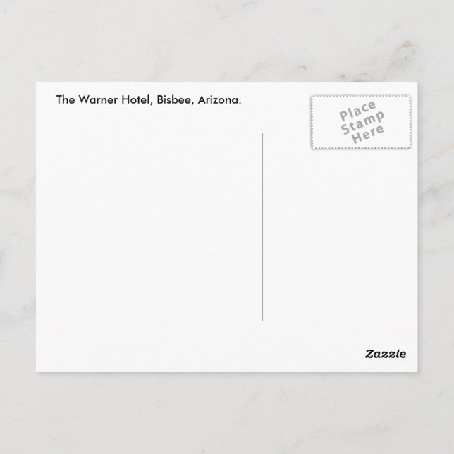 Carte postale Bisbee (Dos)