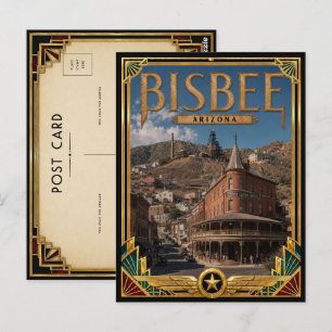 Carte Postale Bisbee Arizona Art Déco vintage de l'âge d'or