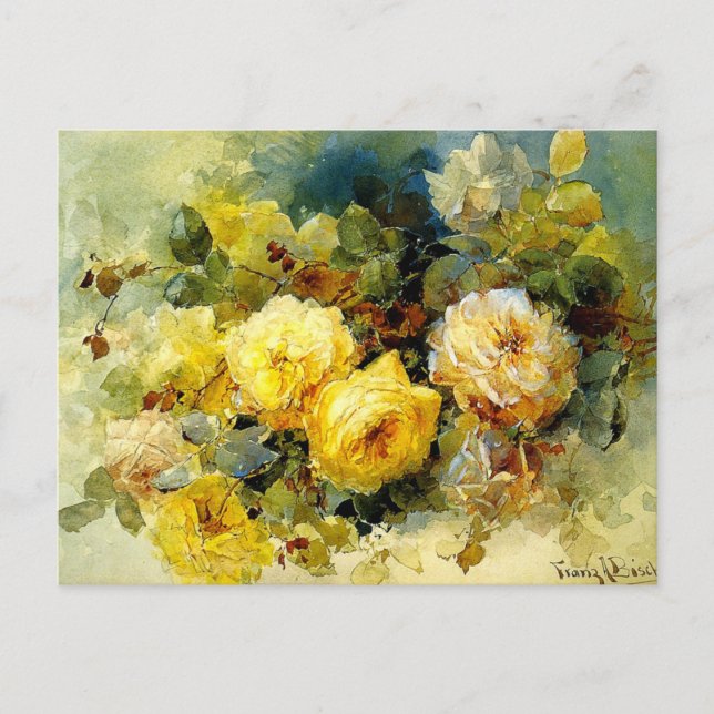 Carte Postale Bischoff - Roses (jaunes) (Devant)