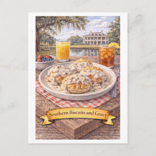 Carte Postale Biscuits et sauce (Série de cuisine américaine)