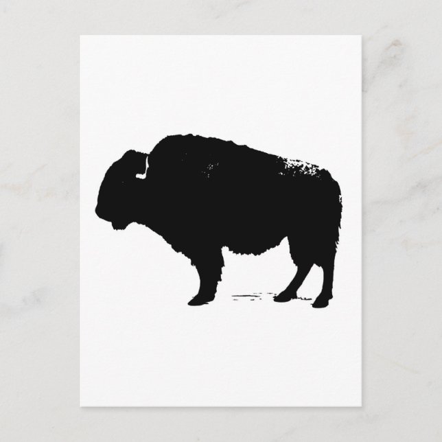 Carte Postale Bison de Buffalo Art noir et blanc (Devant)