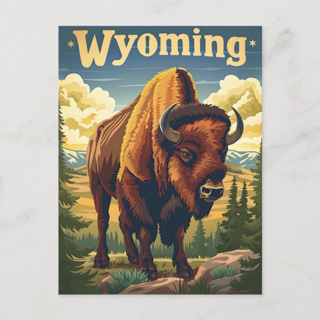 Carte Postale Bison du Wyoming (Devant)