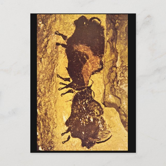 Carte Postale Bisons', Lascaux, Dordogne_Art de l'Antiquité (Devant)